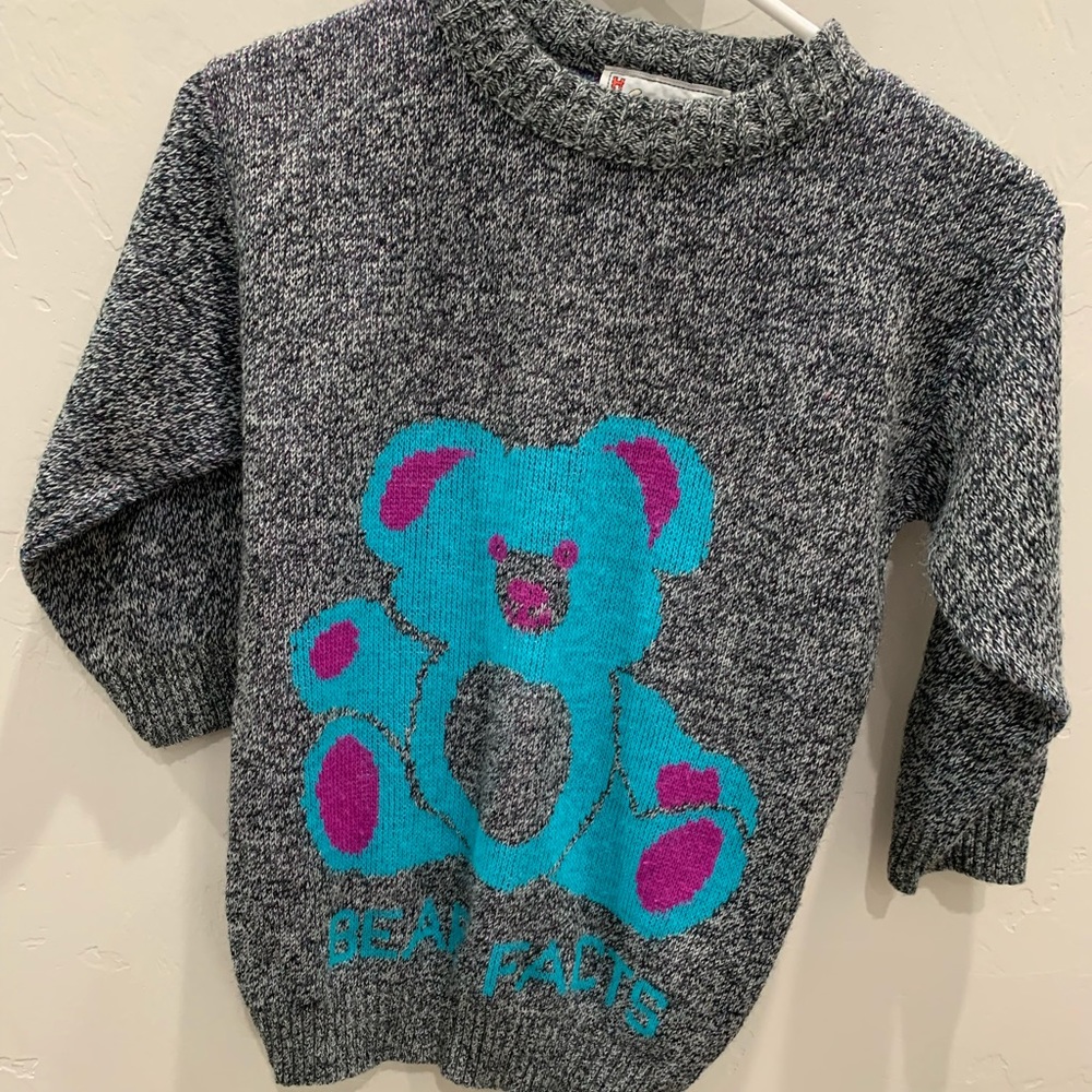 Vintage Hot Cashews Acrylic Kids Bear Sweater